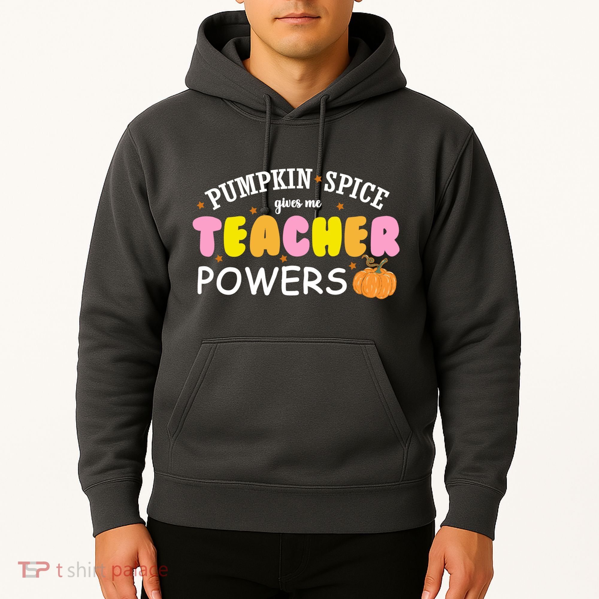 Pumpkin Spice Gives Me Teacher Powers Funny Fall Hoodie