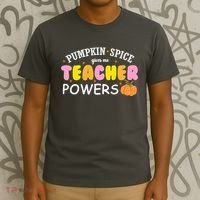 Pumpkin Spice Gives Me Teacher Powers Funny Fall T-Shirt thumb 3