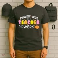 Pumpkin Spice Gives Me Teacher Powers Funny Fall T-Shirt thumb 6