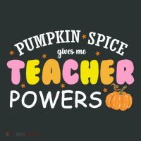 Pumpkin Spice Gives Me Teacher Powers Funny Fall Button thumb 1