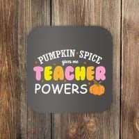 Pumpkin Spice Gives Me Teacher Powers Funny Fall Coaster thumb 0