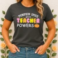 Pumpkin Spice Gives Me Teacher Powers Funny Fall Women's T-Shirt thumb 2