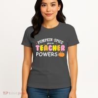 Pumpkin Spice Gives Me Teacher Powers Funny Fall Women's T-Shirt thumb 4