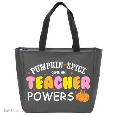 Pumpkin Spice Gives Me Teacher Powers Funny Fall Tote Bag