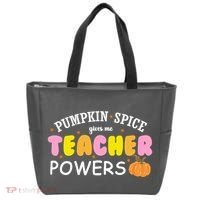 Pumpkin Spice Gives Me Teacher Powers Funny Fall Tote Bag thumb 0