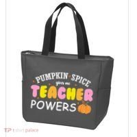 Pumpkin Spice Gives Me Teacher Powers Funny Fall Tote Bag thumb 3