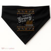 Poor Some Gravy In Me Ugly Sweater Thanksgiving USA-Made Doggie Bandana thumb 0