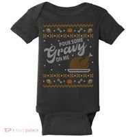 Poor Some Gravy In Me Ugly Sweater Thanksgiving Baby Bodysuit thumb 0