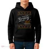 Poor Some Gravy In Me Ugly Sweater Thanksgiving Kids Hoodie thumb 4