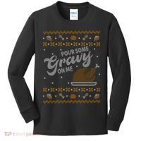 Poor Some Gravy In Me Ugly Sweater Thanksgiving Kids Long Sleeve Shirt thumb 0