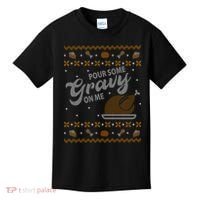 Poor Some Gravy In Me Ugly Sweater Thanksgiving Kids T-Shirt thumb 0