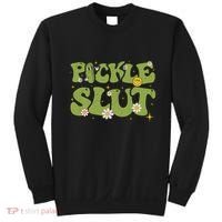 Pickle Slut Groovy Sarcastic Funny Saying Girl Loves Pickles Sweatshirt thumb 0