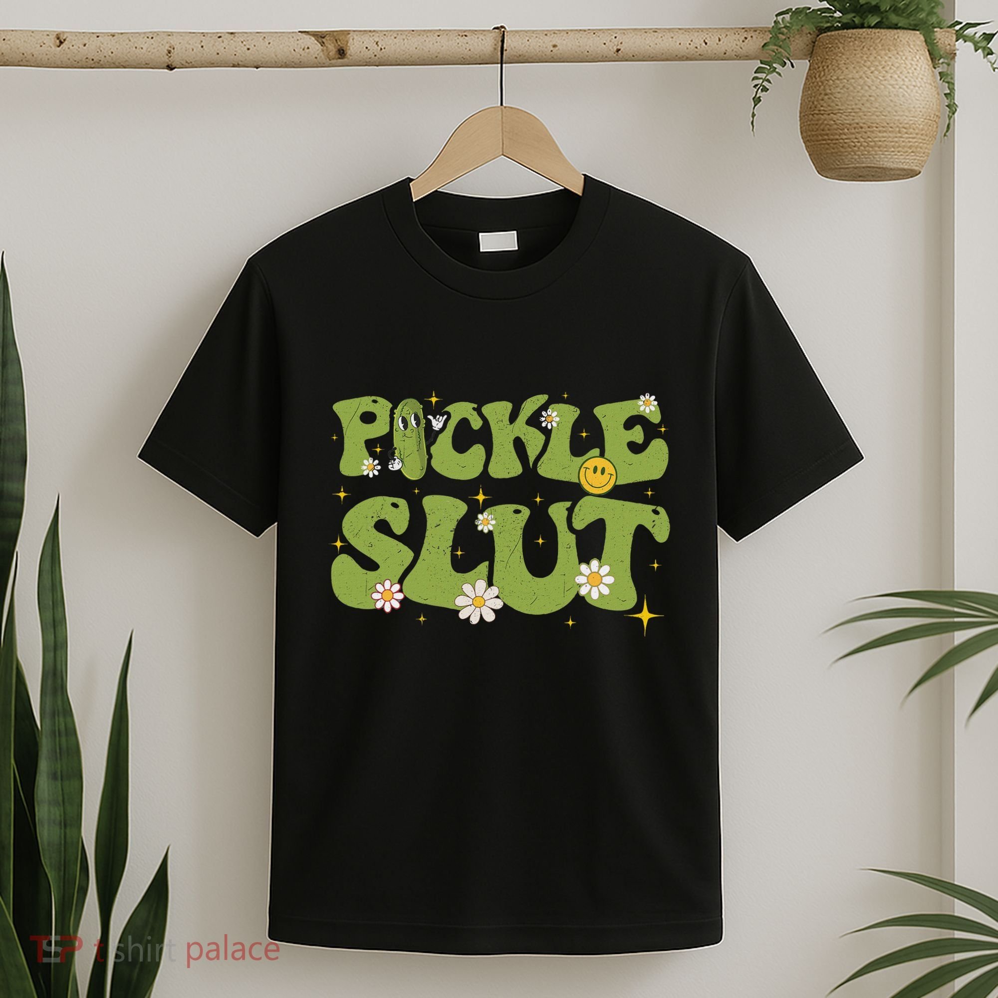 Pickle Slut Groovy Sarcastic Funny Saying Girl Loves Pickles T-Shirt