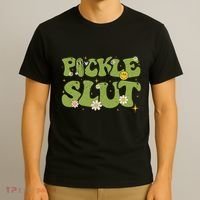 Pickle Slut Groovy Sarcastic Funny Saying Girl Loves Pickles T-Shirt thumb 3