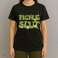 Pickle Slut Groovy Sarcastic Funny Saying Girl Loves Pickles T-Shirt thumb 4