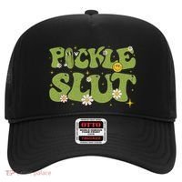 Pickle Slut Groovy Sarcastic Funny Saying Girl Loves Pickles Hat thumb 0