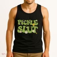 Pickle Slut Groovy Sarcastic Funny Saying Girl Loves Pickles Tank Top thumb 3
