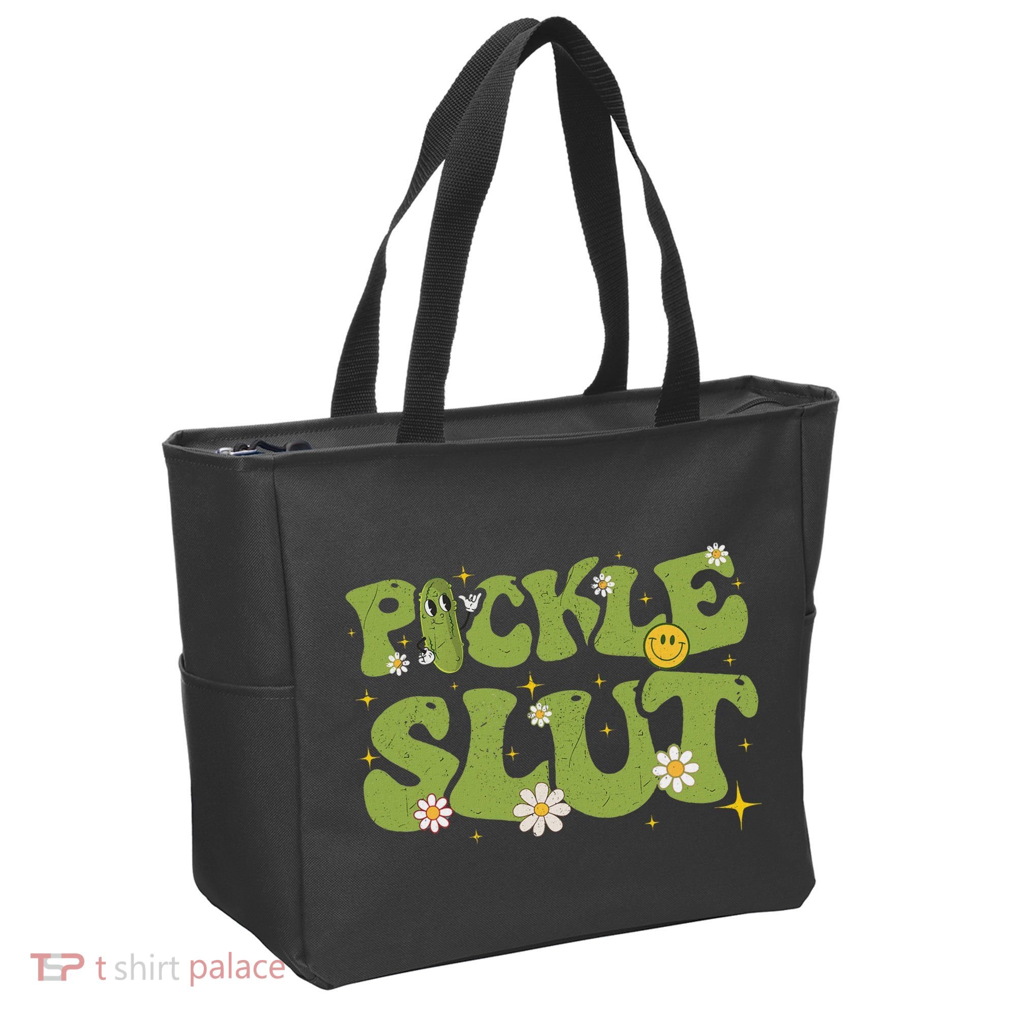 Pickle Slut Groovy Sarcastic Funny Saying Girl Loves Pickles Tote Bag