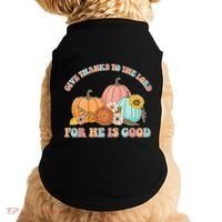 Pumpkin Stack Give Thanks To The Lord For He Is Good Autumn Funny Gift Doggie Tank thumb 0