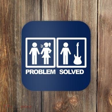 Problem Solved Guitar Coaster