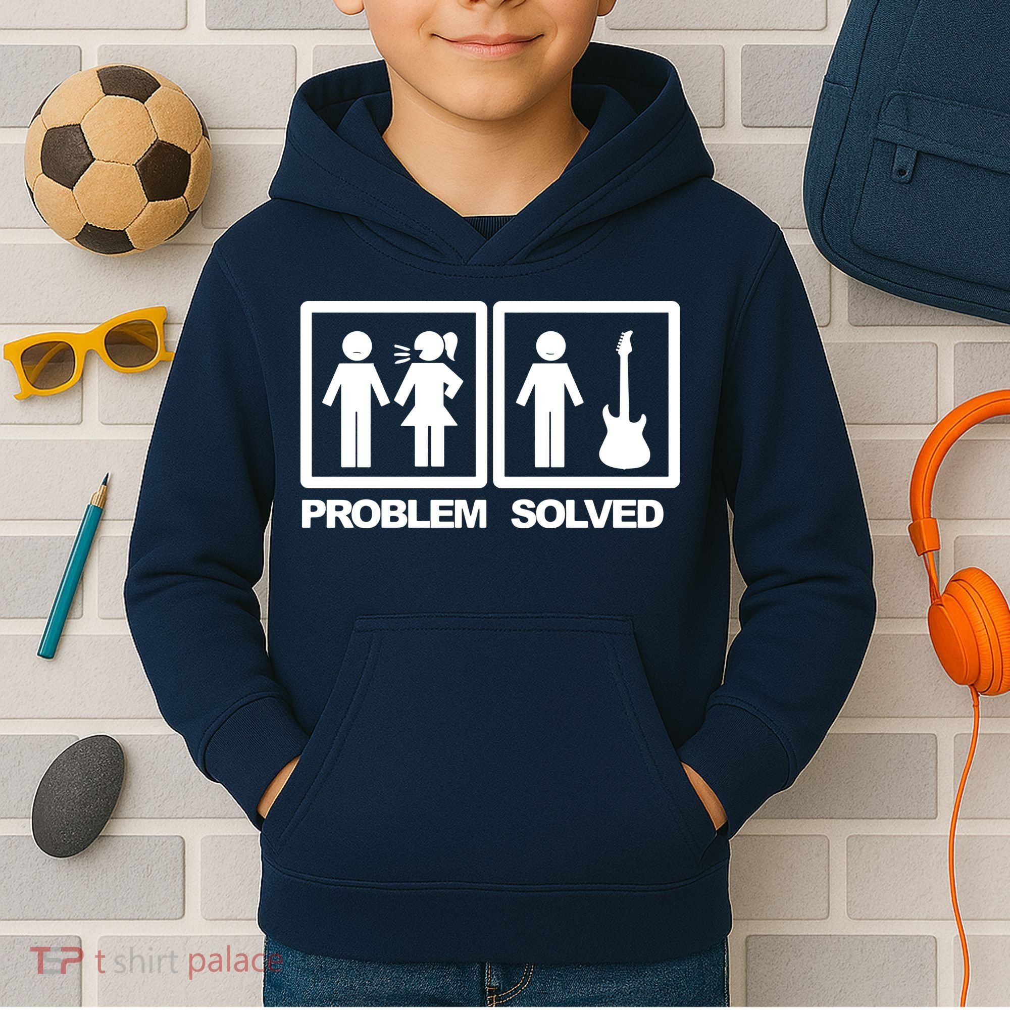Problem Solved Guitar Kids Hoodie