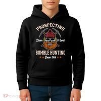 Prospecting Silver & Gold Bumble Hunting Since Kids Hoodie thumb 4