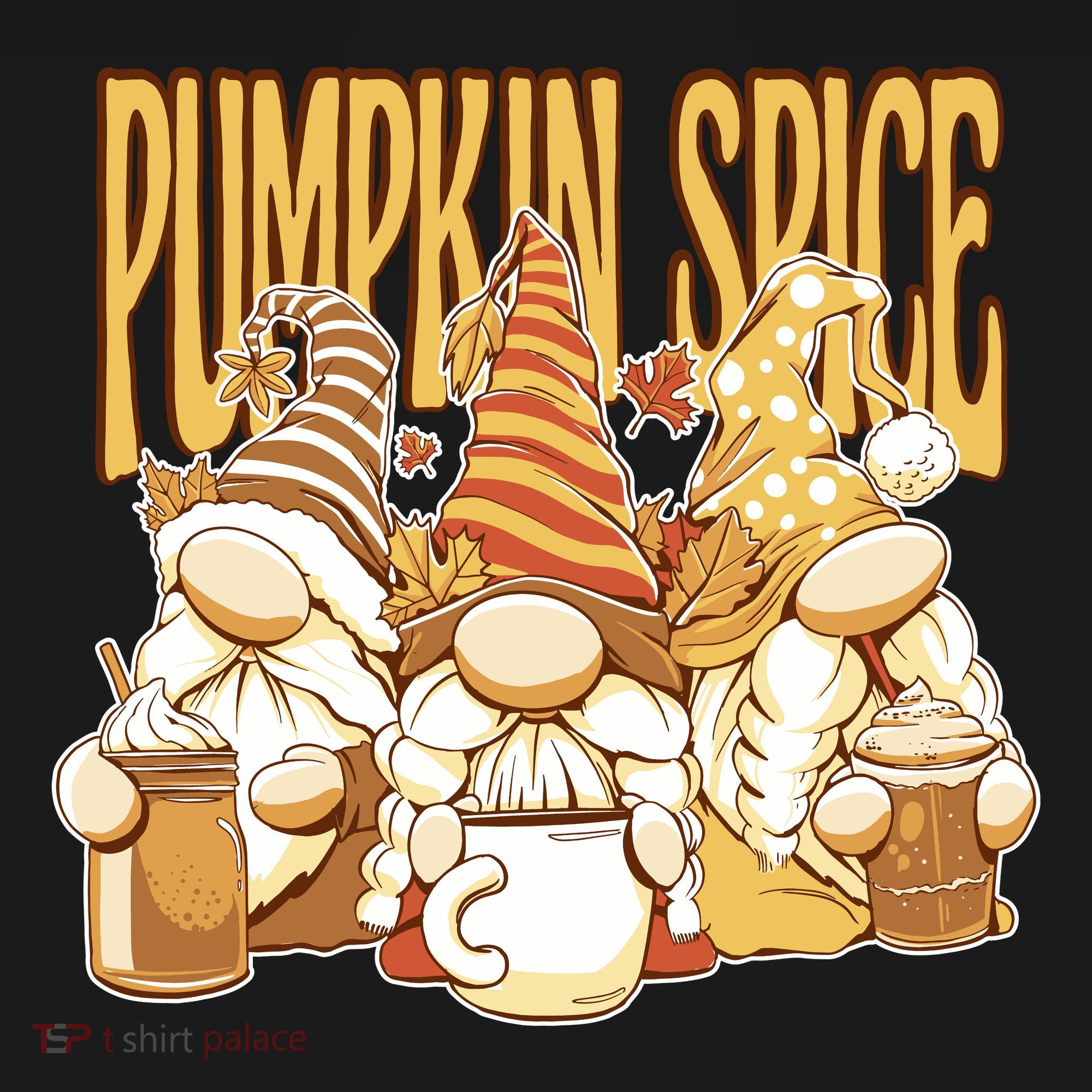 Pumpkin Spice Gnomes Autumn Lover USA-Made Doggie Bandana