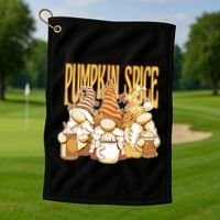 Pumpkin Spice Gnomes Autumn Lover Golf Towel thumb 1