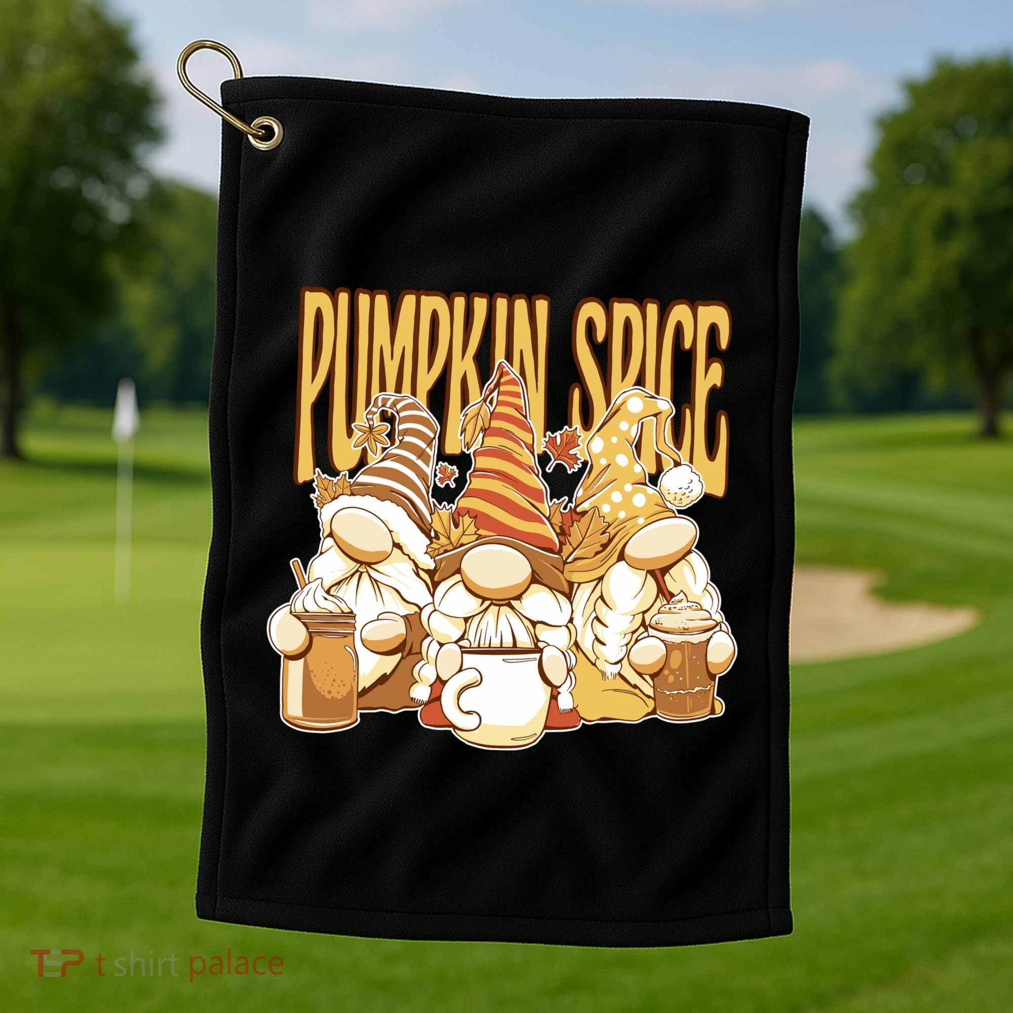 Pumpkin Spice Gnomes Autumn Lover Golf Towel
