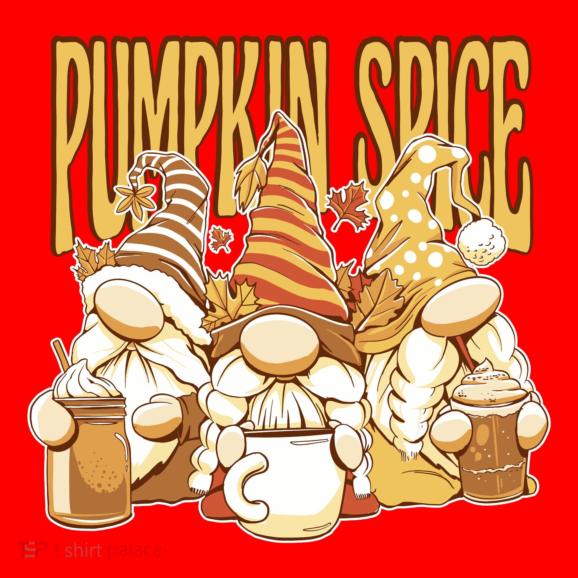 Pumpkin Spice Gnomes Autumn Lover Santa Hat