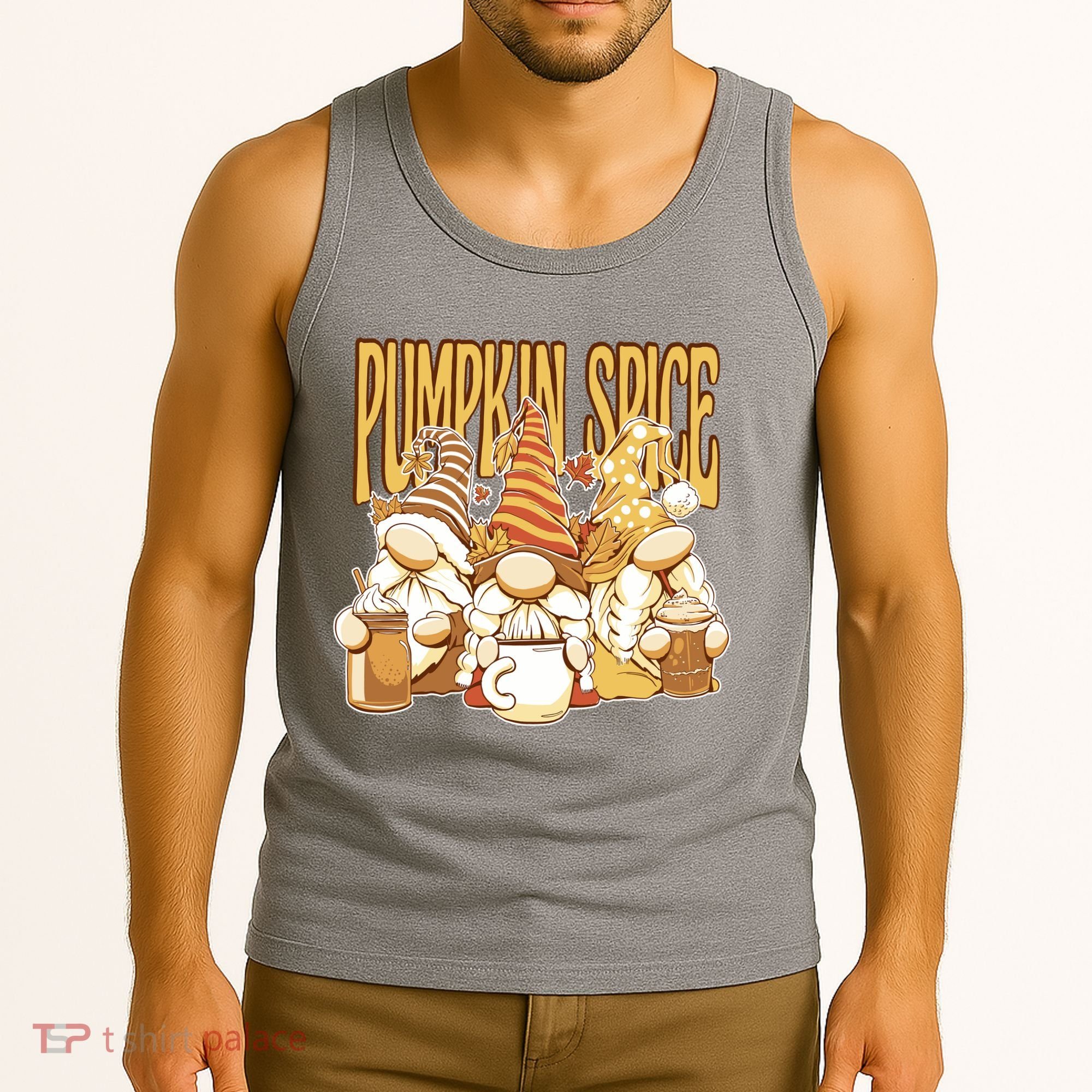 Pumpkin Spice Gnomes Autumn Lover Tank Top