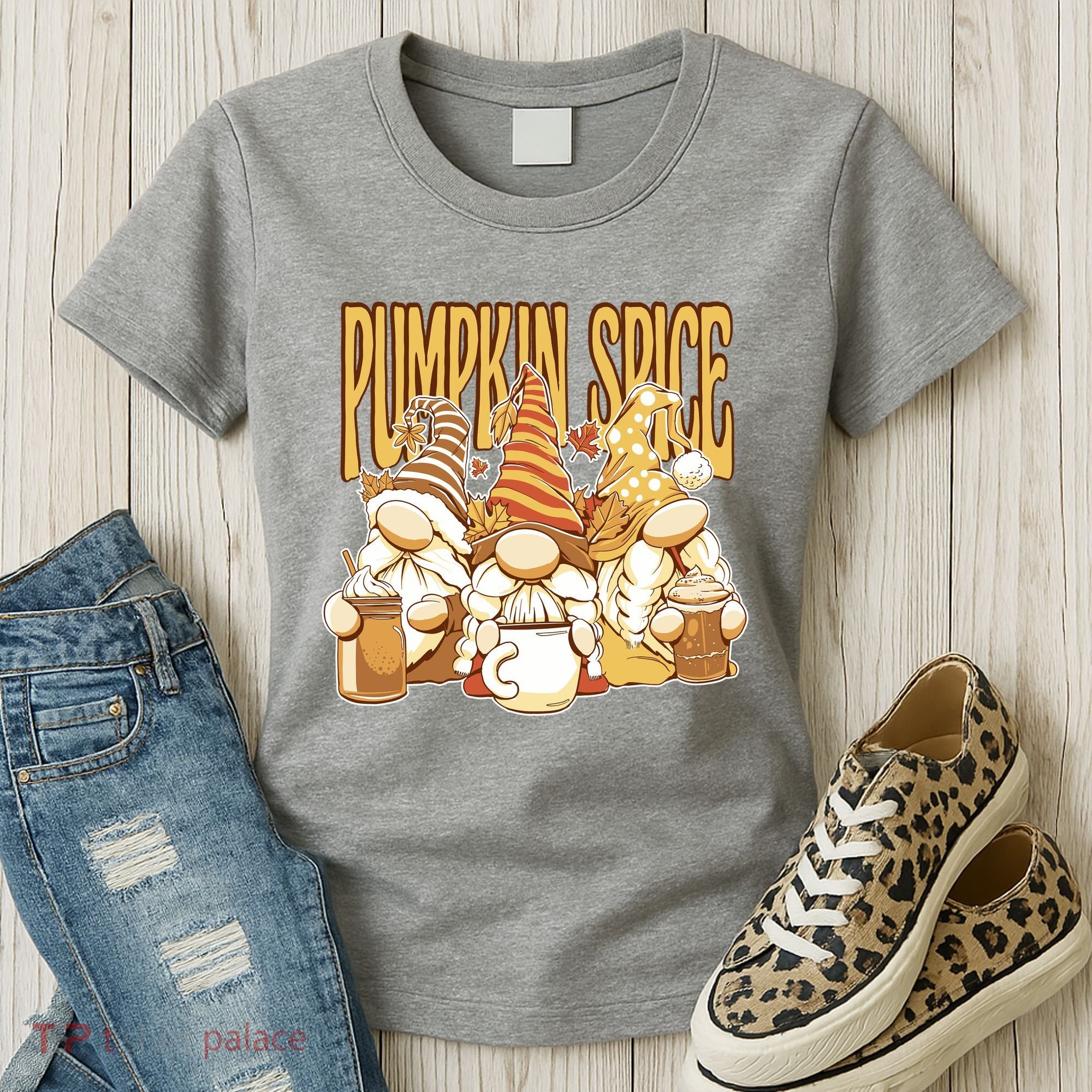 Pumpkin Spice Gnomes Autumn Lover Women's T-Shirt