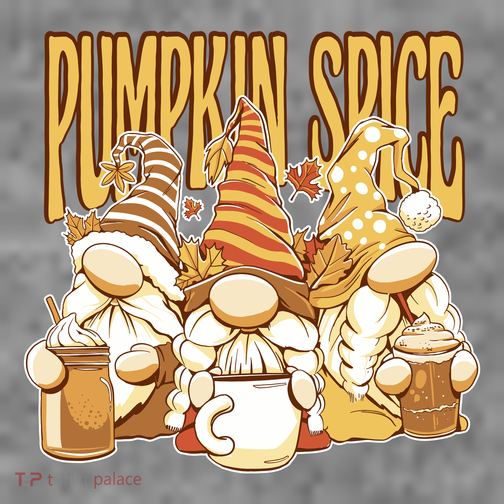 Pumpkin Spice Gnomes Autumn Lover Women's T-Shirt