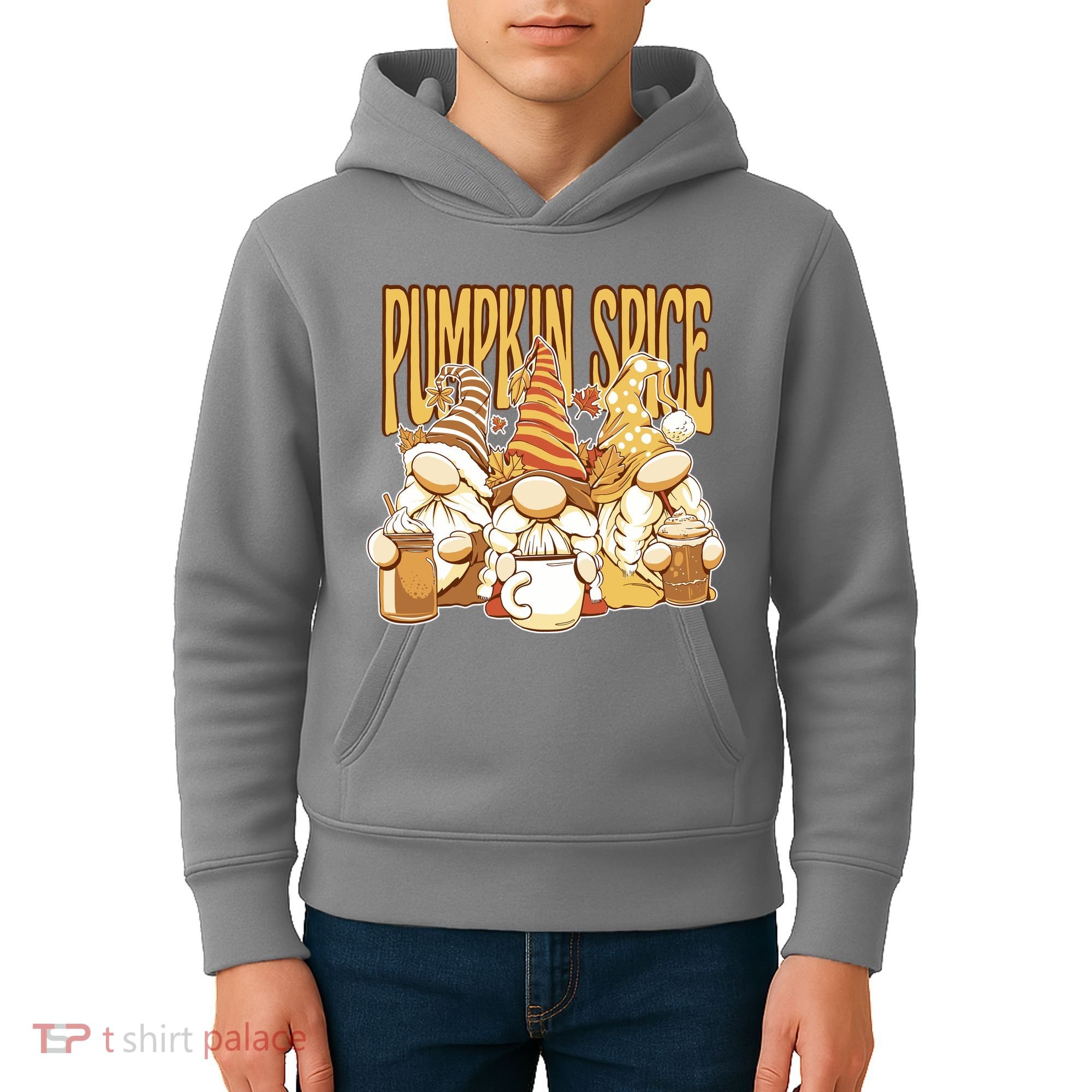 Pumpkin Spice Gnomes Autumn Lover Kids Hoodie