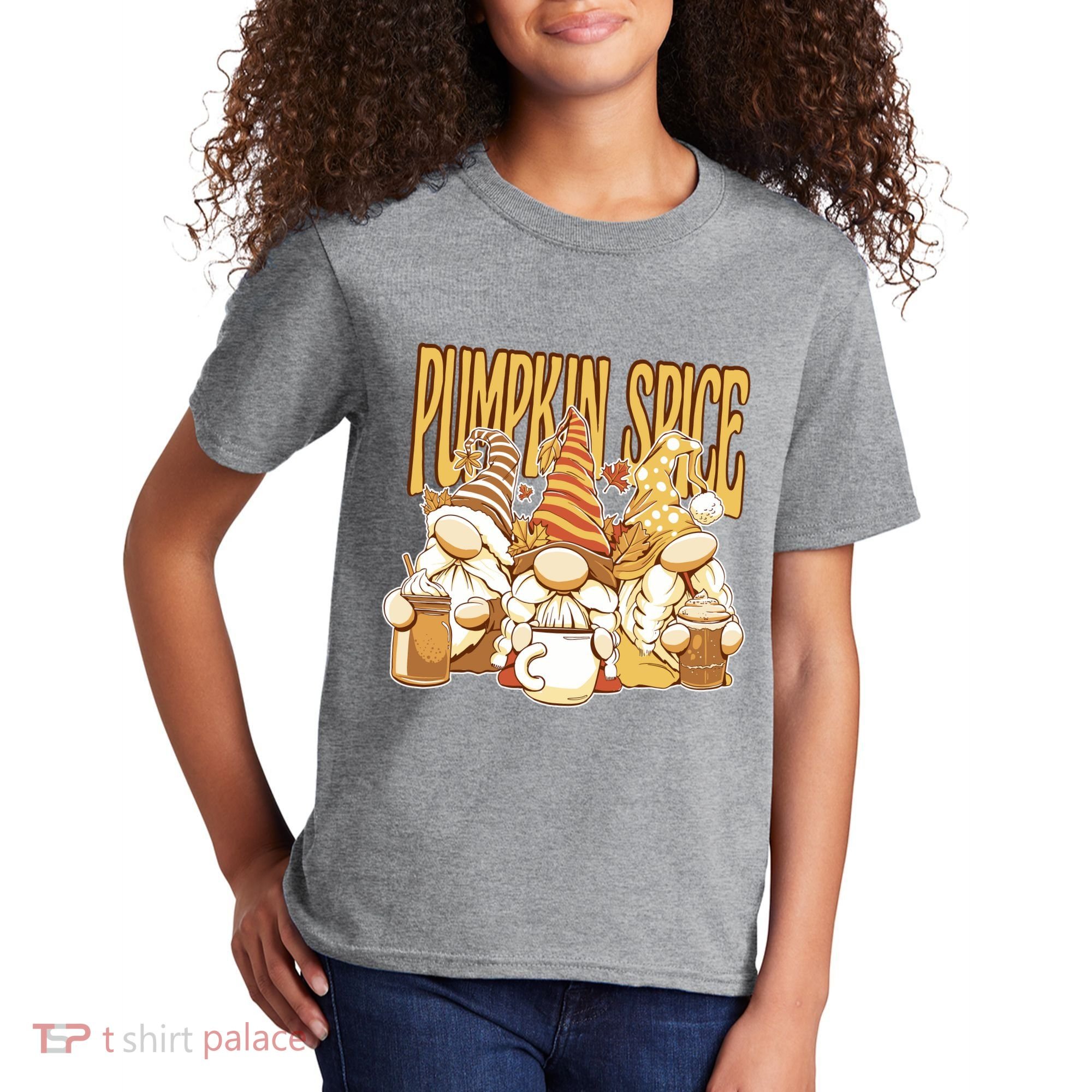 Pumpkin Spice Gnomes Autumn Lover Kids T-Shirt