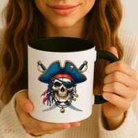 Pirate Skull Halloween Coffee Mug thumb 3