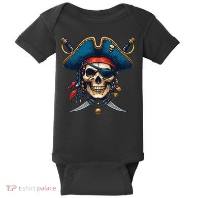 Pirate Skull Halloween Baby Bodysuit