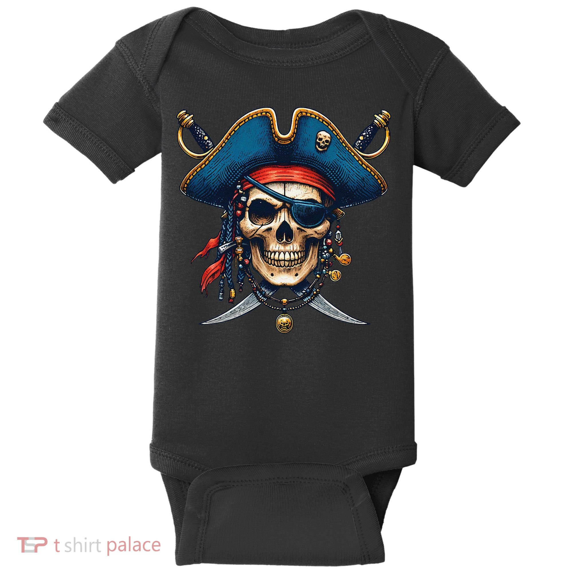 Pirate Skull Halloween Baby Bodysuit