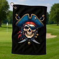 Pirate Skull Halloween Golf Towel thumb 1