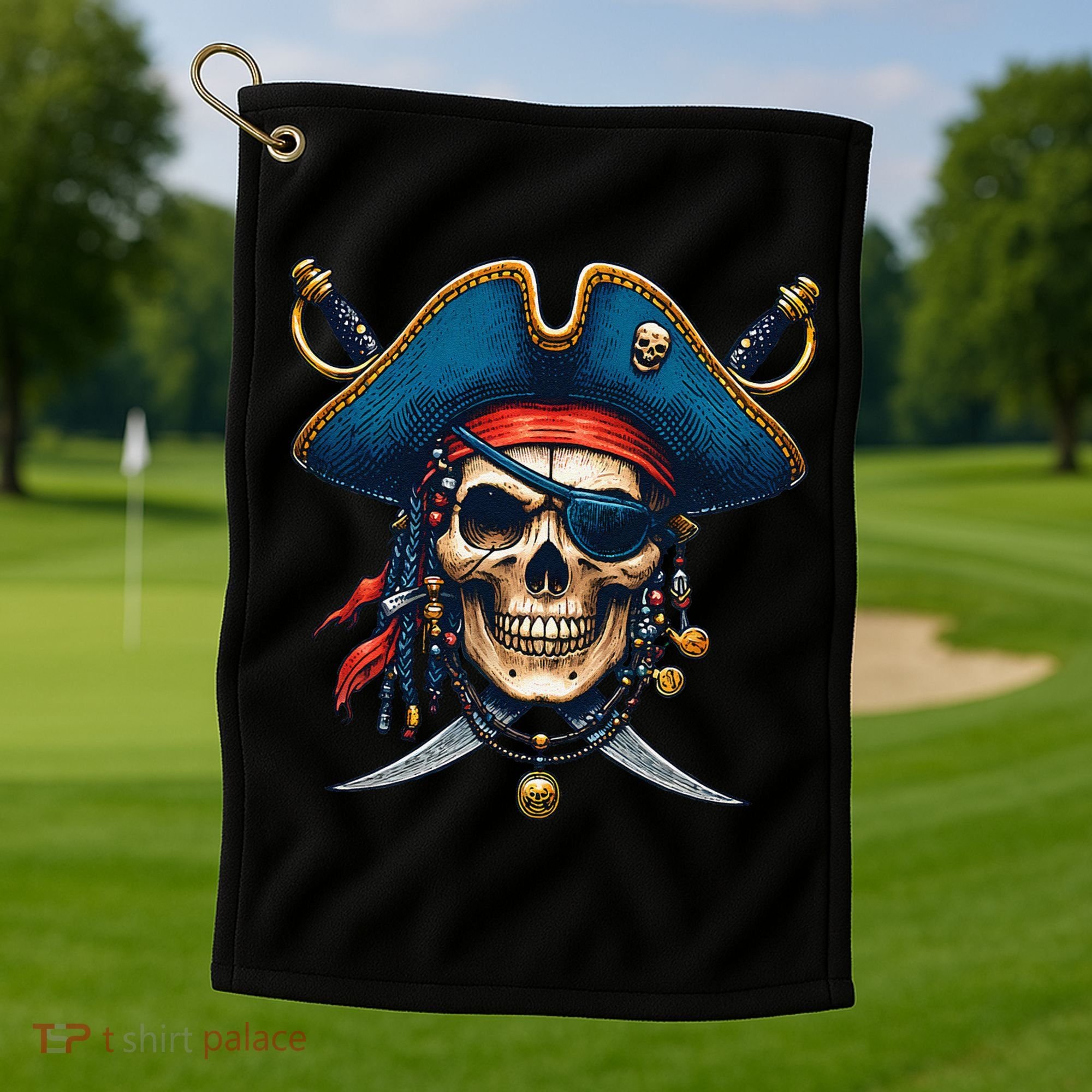 Pirate Skull Halloween Golf Towel