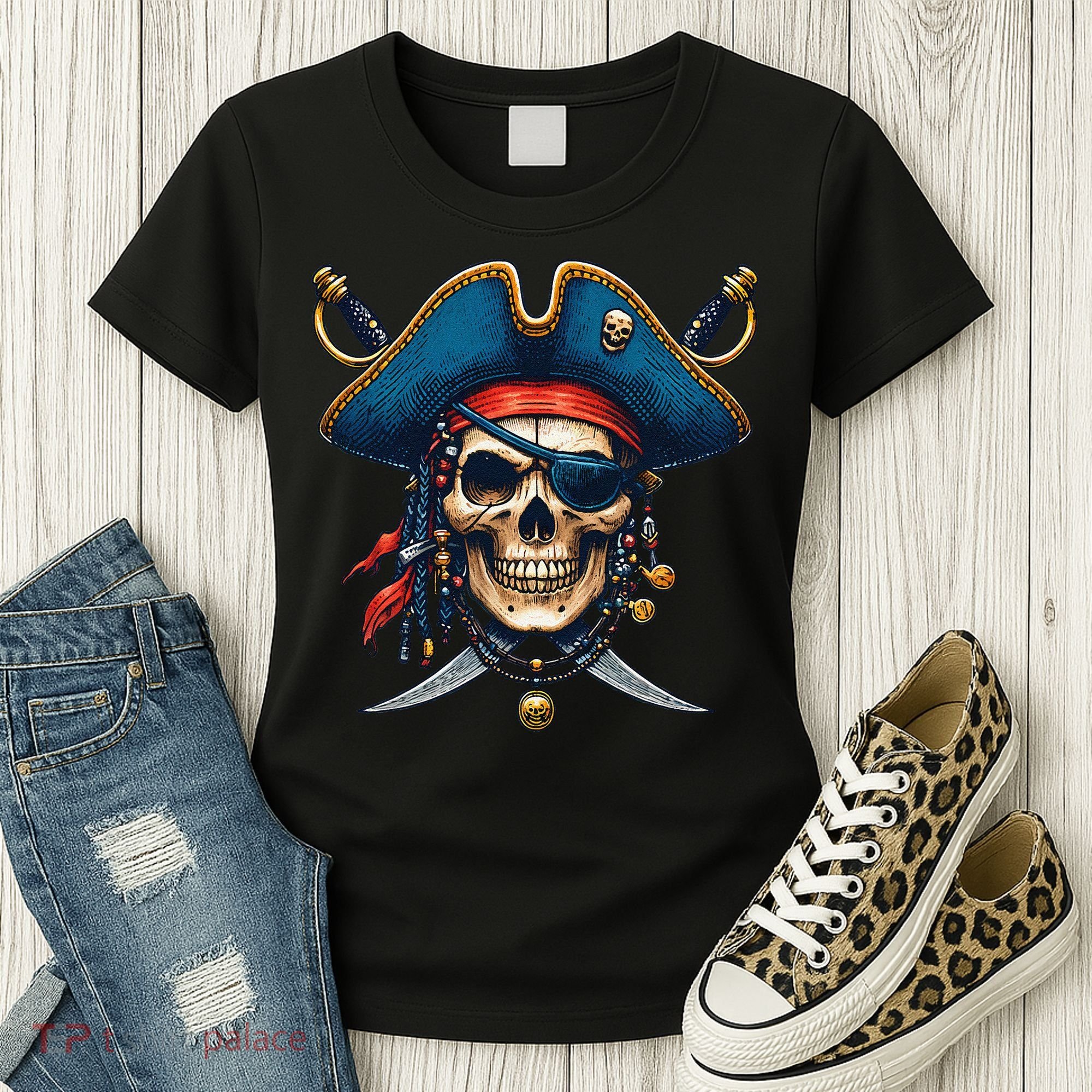 Pirate Skull Halloween Women's T-Shirt