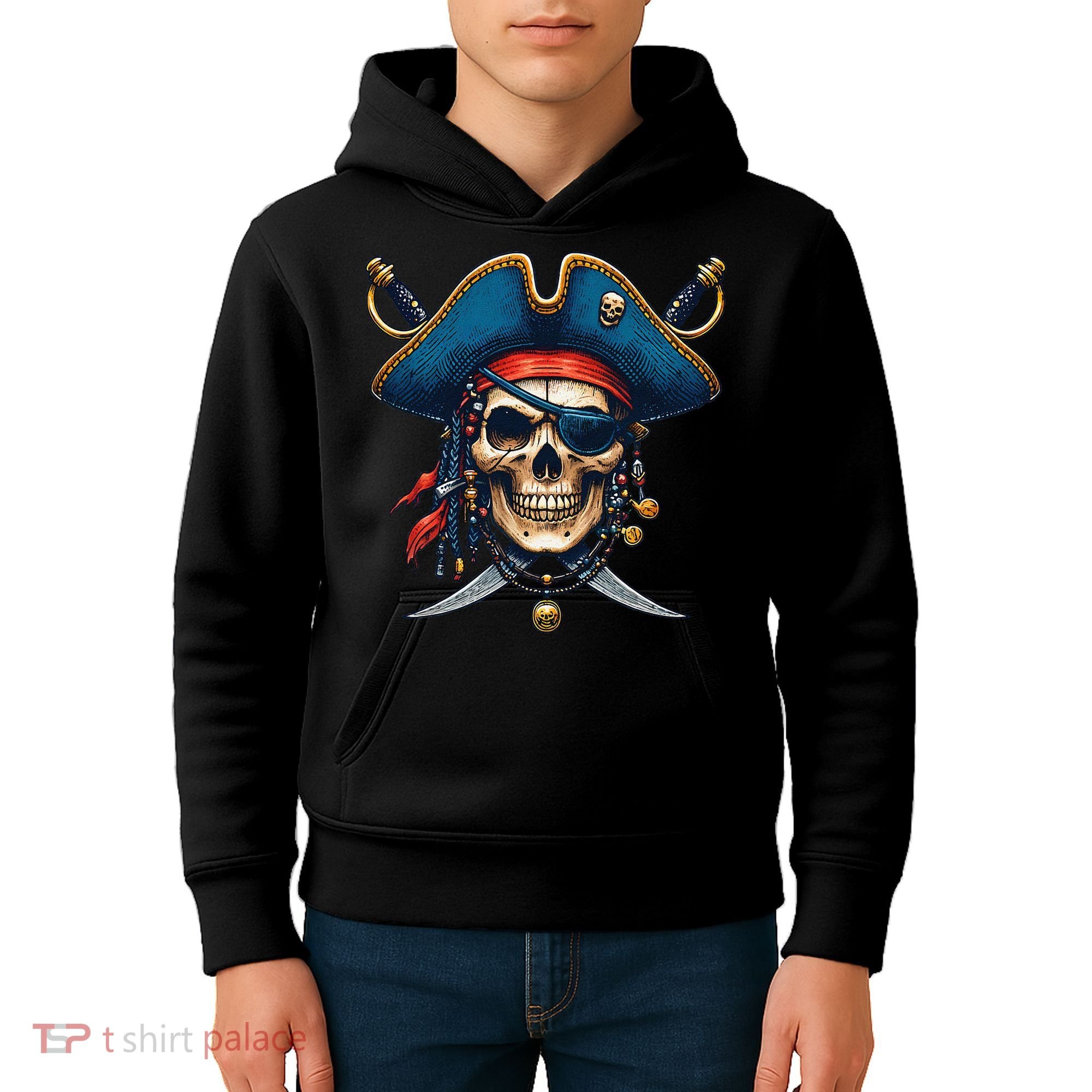 Pirate Skull Halloween Kids Hoodie