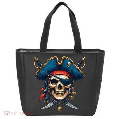 Pirate Skull Halloween Tote Bag