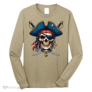 Pirate Skull Halloween Long Sleeve Shirt
