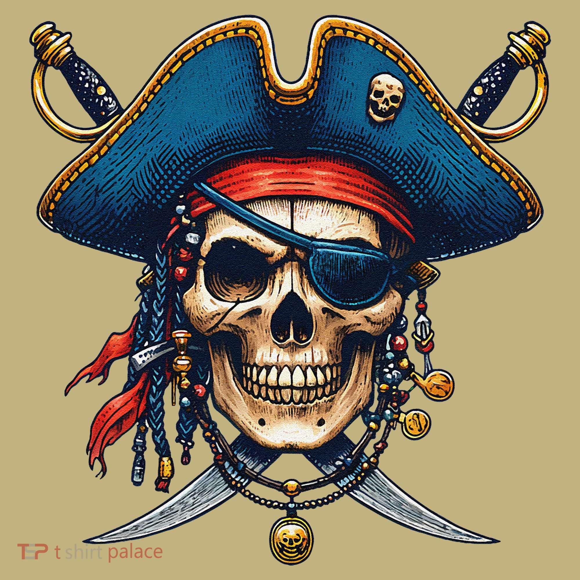 Pirate Skull Halloween Button