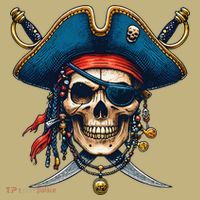 Pirate Skull Halloween Kids T-Shirt thumb 2