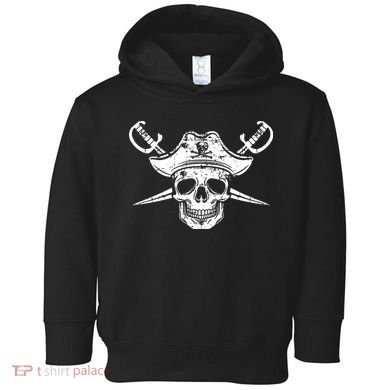 Pirate Skull Hat Swords Toddler Hoodie
