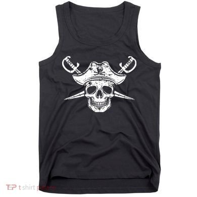 Pirate Skull Hat Swords Tank Top