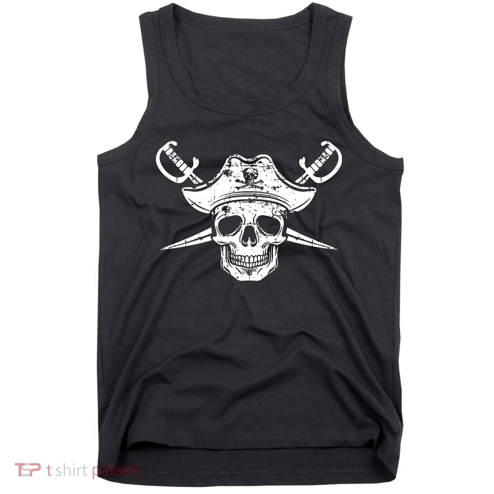 Pirate Skull Hat Swords Tank Top