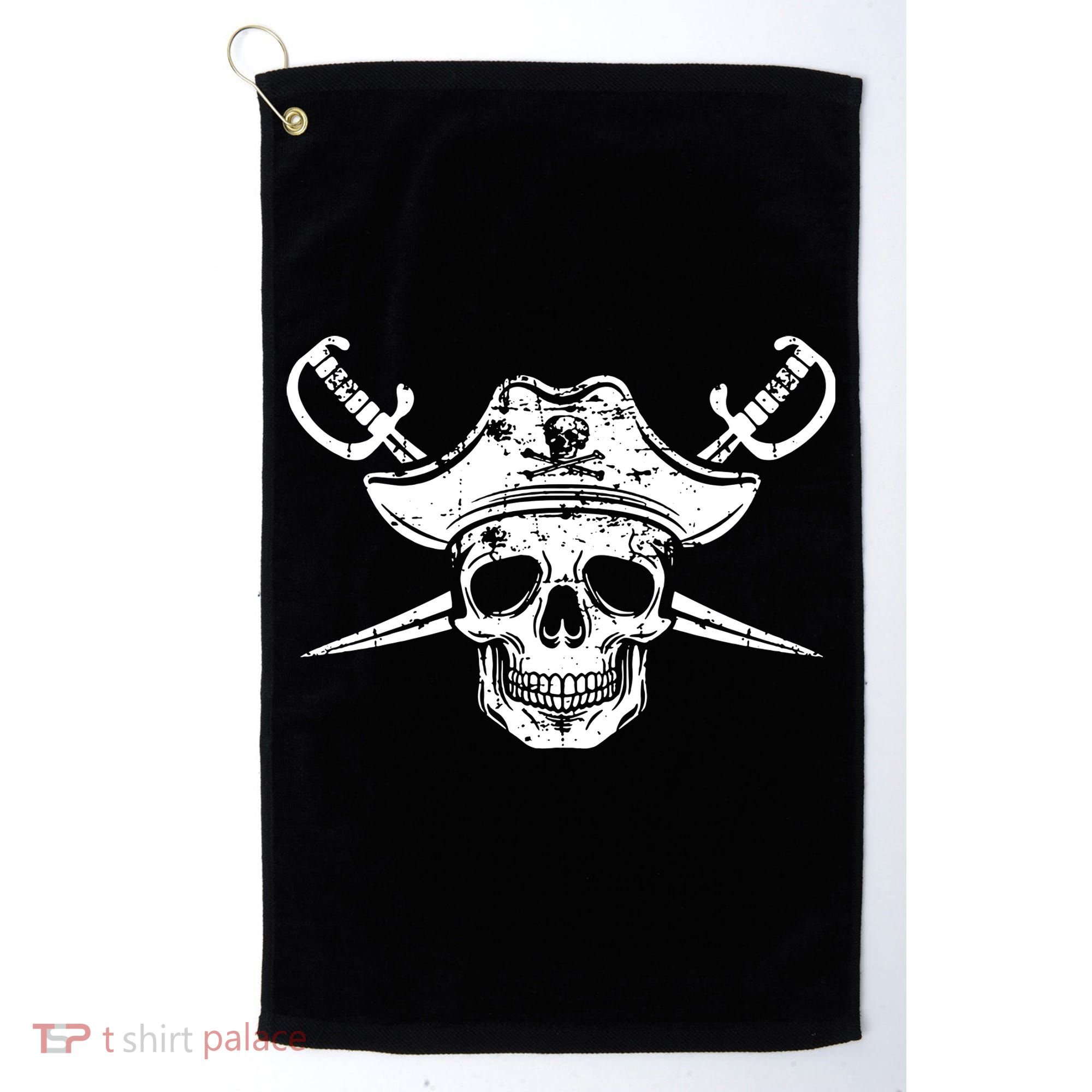 Pirate Skull Hat Swords Golf Towel